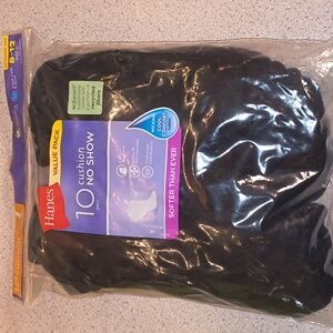 Hanes Women's 10 Pack-Black Cushion No Show Socks-Brand New In Bag-Size 8-12